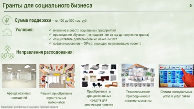О грантовой поддержке  социальных предприятий в 2021 году